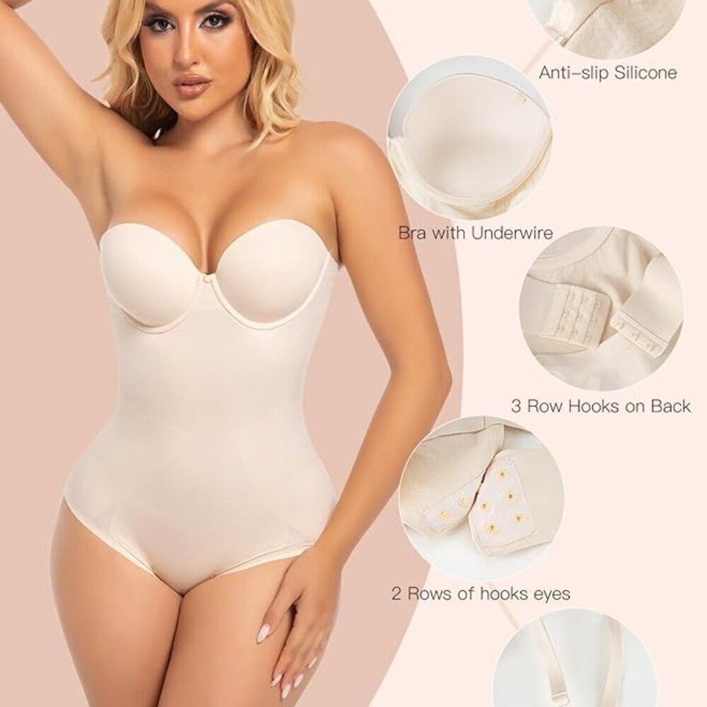 Slimers Strapless Shapewear Seamless Bodysuit